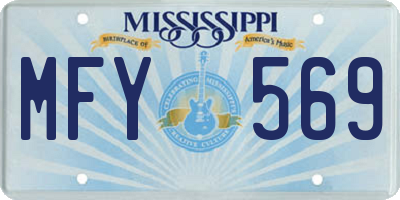 MS license plate MFY569