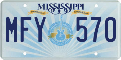 MS license plate MFY570