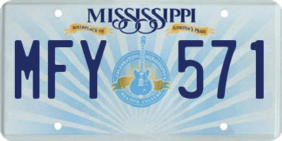 MS license plate MFY571