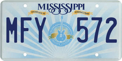 MS license plate MFY572