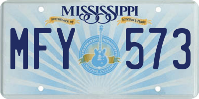 MS license plate MFY573