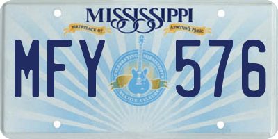 MS license plate MFY576