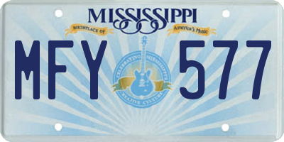 MS license plate MFY577