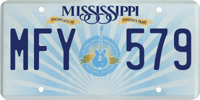 MS license plate MFY579