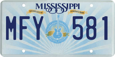 MS license plate MFY581