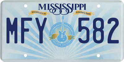 MS license plate MFY582