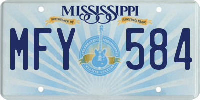 MS license plate MFY584