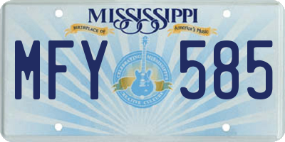 MS license plate MFY585