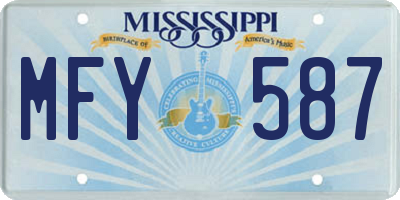 MS license plate MFY587