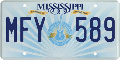 MS license plate MFY589