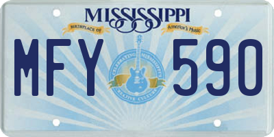 MS license plate MFY590