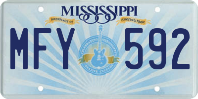 MS license plate MFY592