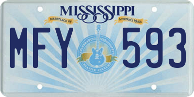 MS license plate MFY593