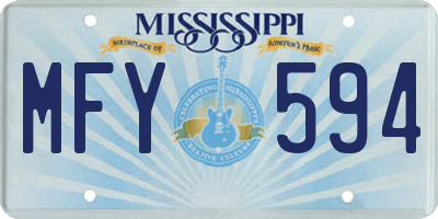 MS license plate MFY594