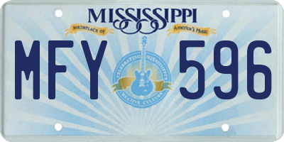 MS license plate MFY596