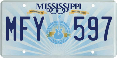 MS license plate MFY597