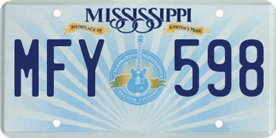MS license plate MFY598