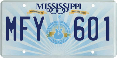 MS license plate MFY601