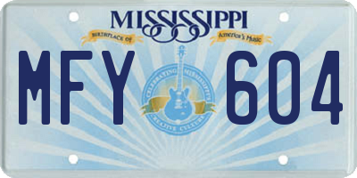 MS license plate MFY604