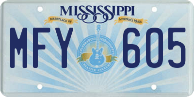 MS license plate MFY605