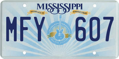 MS license plate MFY607