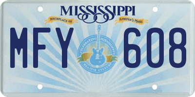 MS license plate MFY608