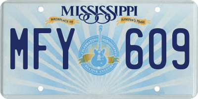 MS license plate MFY609