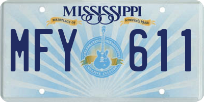 MS license plate MFY611