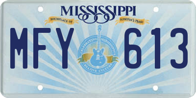 MS license plate MFY613