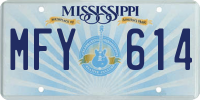 MS license plate MFY614
