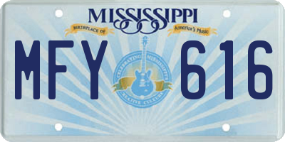 MS license plate MFY616