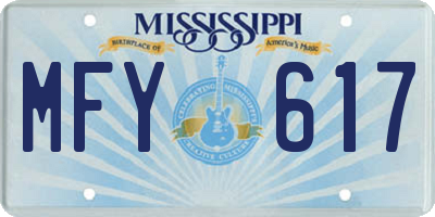 MS license plate MFY617