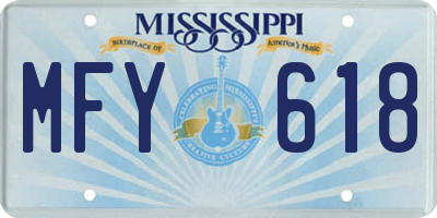 MS license plate MFY618
