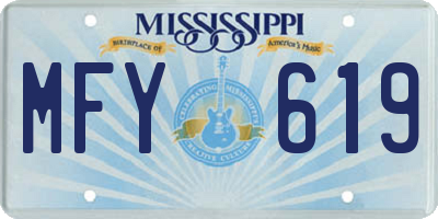 MS license plate MFY619