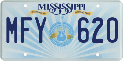 MS license plate MFY620