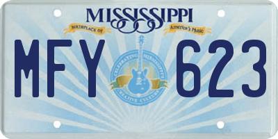 MS license plate MFY623