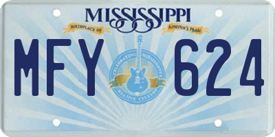 MS license plate MFY624