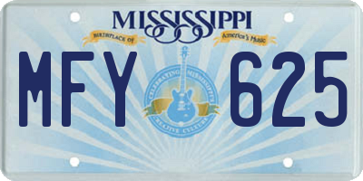 MS license plate MFY625