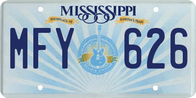 MS license plate MFY626