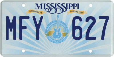 MS license plate MFY627
