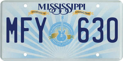 MS license plate MFY630