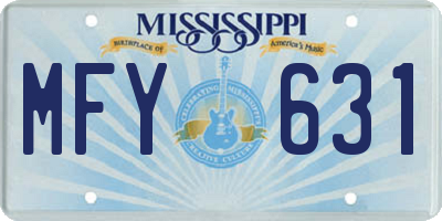 MS license plate MFY631