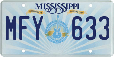 MS license plate MFY633