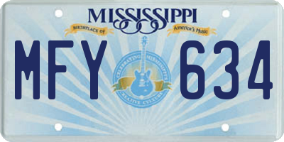 MS license plate MFY634