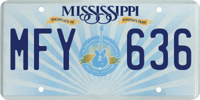 MS license plate MFY636