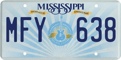 MS license plate MFY638