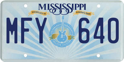 MS license plate MFY640