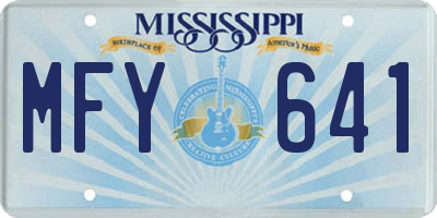 MS license plate MFY641