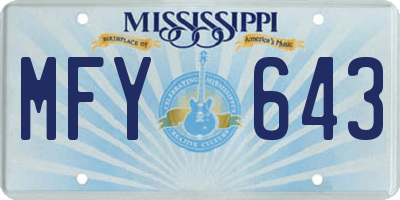 MS license plate MFY643