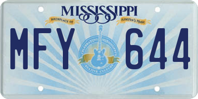 MS license plate MFY644